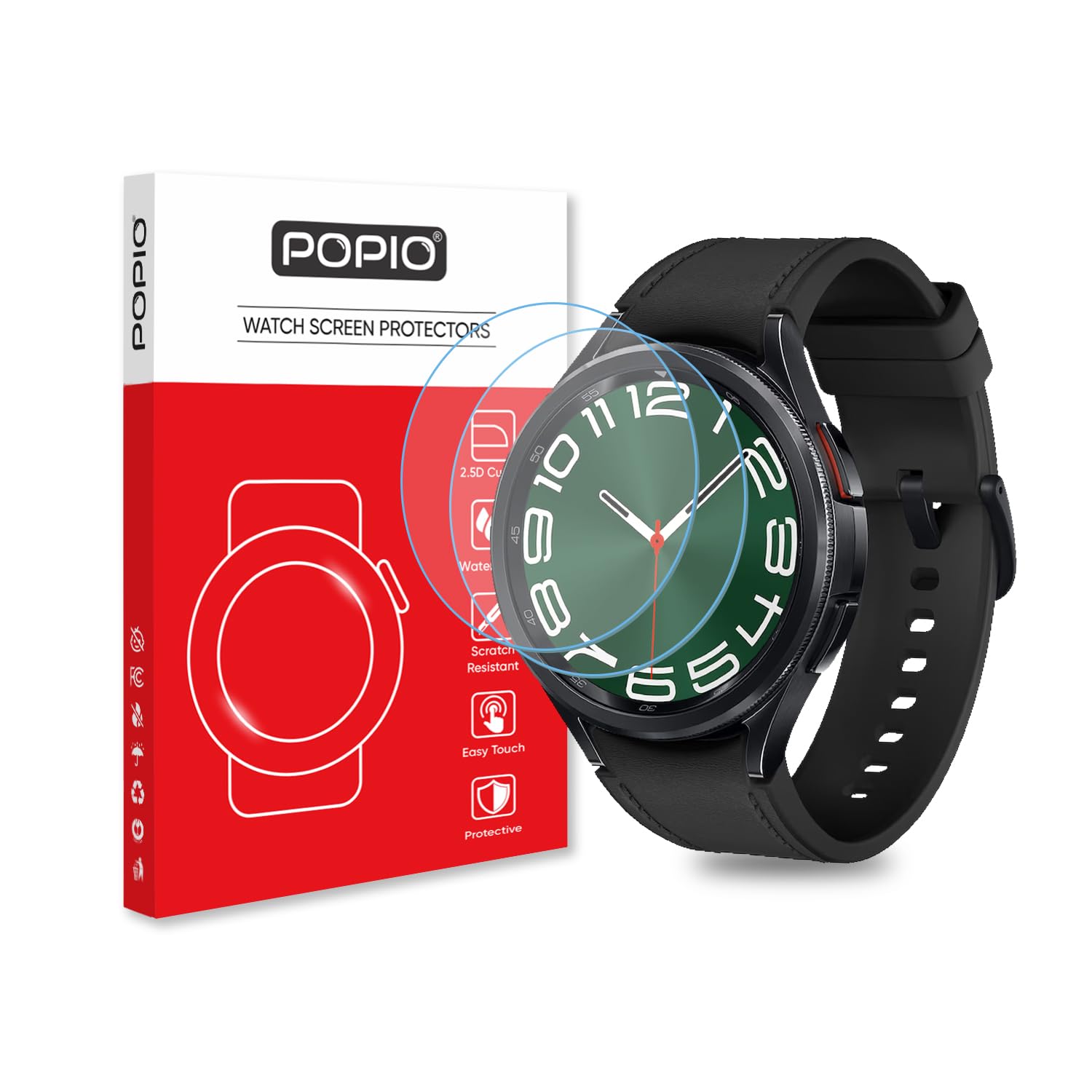 POPIO Tempered Glass Screen Protector for Samsung Galaxy Watch 6 Classic & Samsung Galaxy Watch Ultra (47mm) (1.5" inch), Pack of 2-picture-18