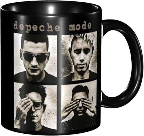 Depeche Rock Mode - Taza de café de cerámica para oficina, hogar, té, café con leche, expreso, bebidas calientes, 12 onzas
