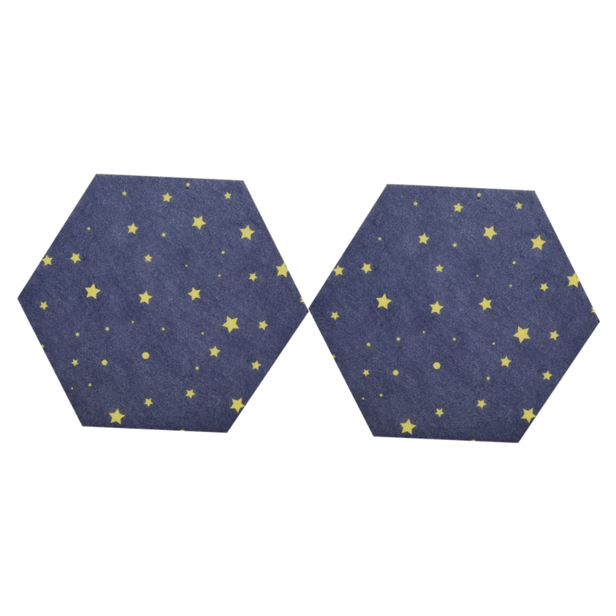 TEHAUX 2pcs Hexagon Felt Board Stickers Message Board for Photos Notes Decor Multifunctional Wall Decals Easy to Install for Use