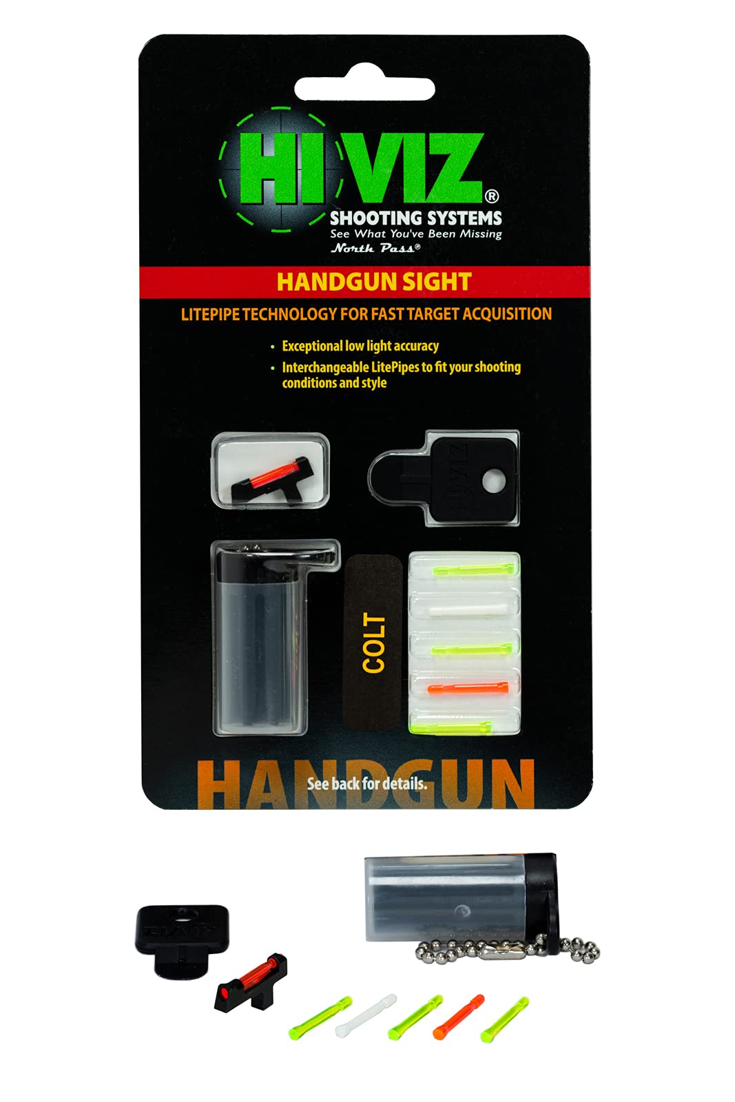 Fusion Firearms 1911 Standard Dovetail Fiber Optic Adjustable Sight Set – Black Steel - View #2