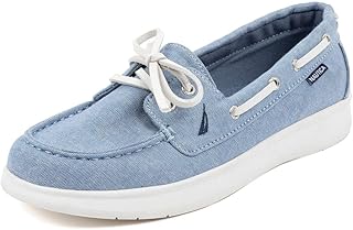 Kadın Günlük Tekne Ayakkabıları, Yastıklı Tabanlı Moc-Toe Loafer'lar, Güverte Moda Sneaker