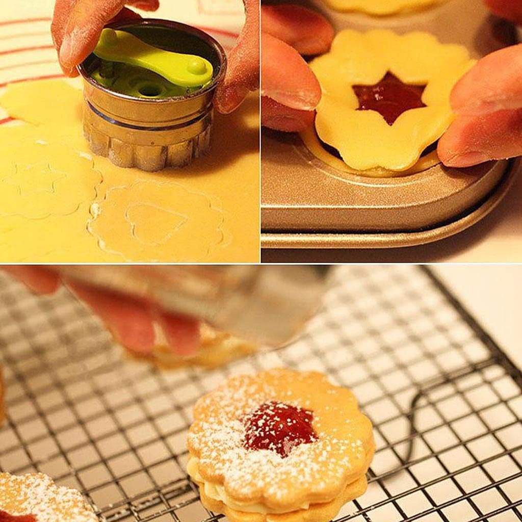 クッキーカッター ベーキングセット ラウンドハート 星 月 ステンレススチール 6個セット