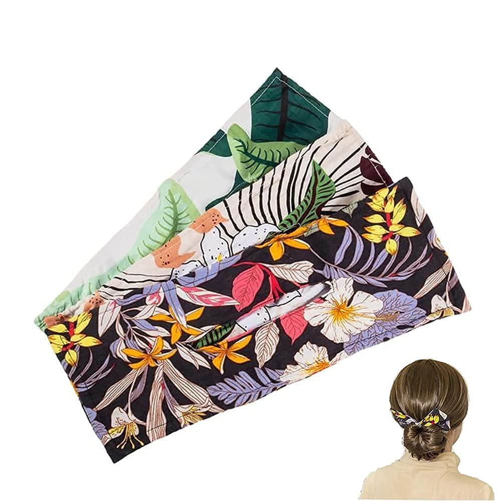 Elegant Deft Bun for Hair, Magic Donut Hair Bun Maker 4 Colors Fashion Hair Bands Fashion Twist Hair Tool to Roll a Bun, Twist a Bun (B 3PCS)