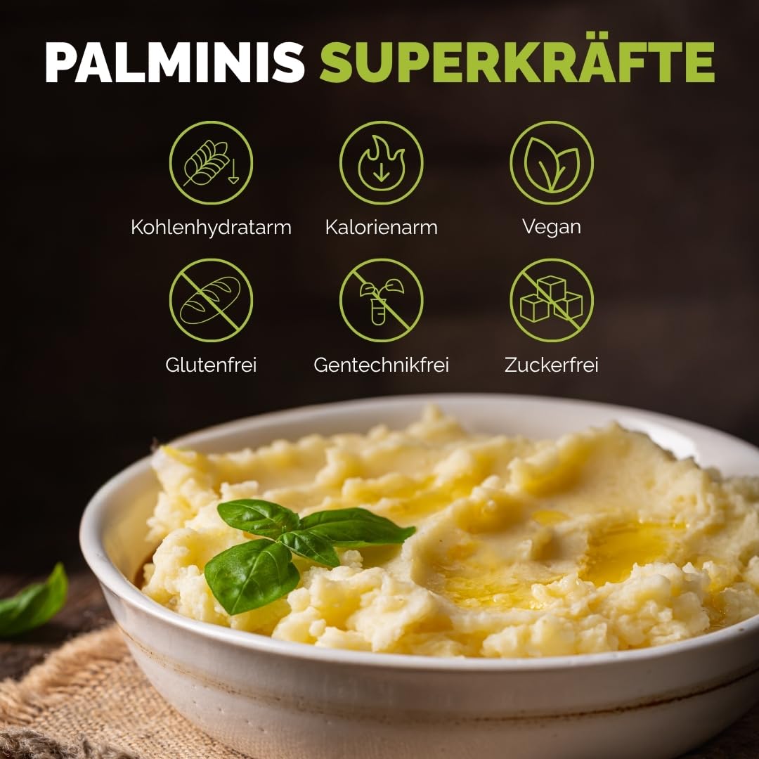 Palmini Püree - Palm Herzen - kalorienarm - Low Carb - Keto - Vegan | GVO-frei - Glutenfrei - Zuckerfrei - 338g | (3er Packung)
