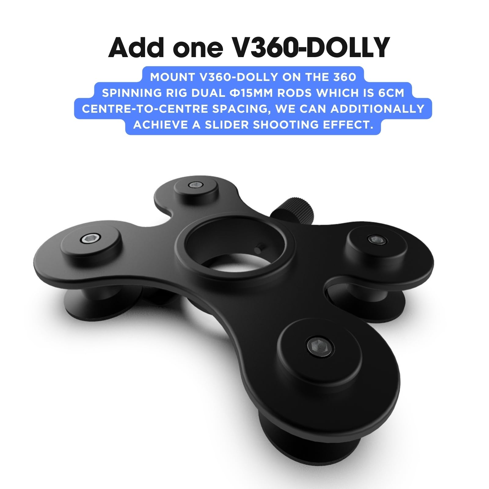Plateforme Photo 360 DFCINE avec Slider – Rig Rotatif pour Caméra Vidéo avec Roue Dolly, pour Photographie Commerciale de Produits, Effets 360, Ralenti, Bullet-Time et Mouvement Slider (V360S)