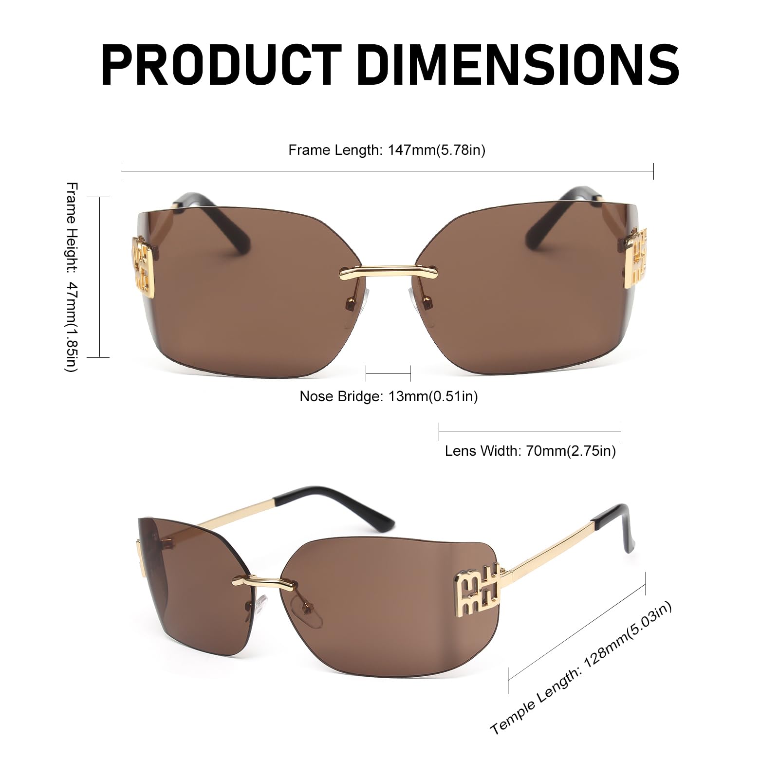 KENBO Futurystyczne okulary przeciwsłoneczne Y2K bez oprawek dla kobiet mężczyzn moda owijana wokół ramki modna tarcza bezramkowy design
