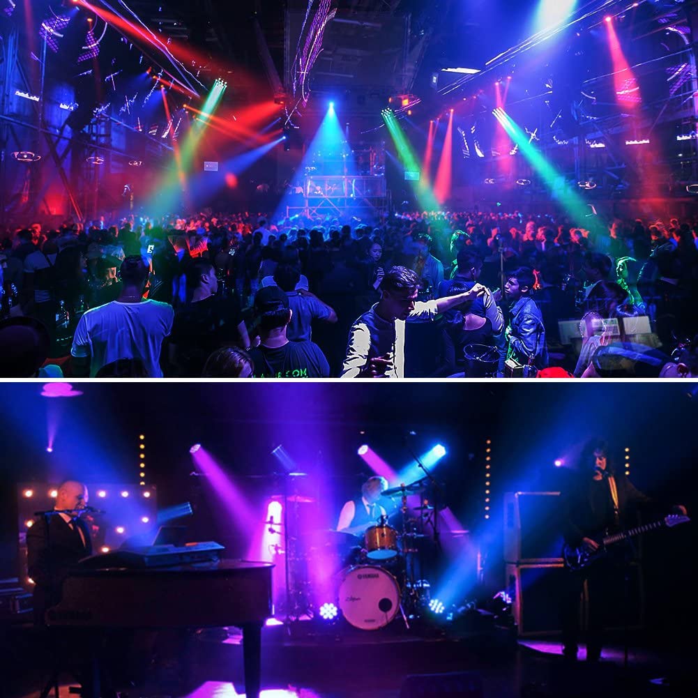 U`King 10er Pack LED Par Strahler 36 LED Bühnenlicht Partylicht RGB mit Fernbedienung, Discolicht Scheinwerfer Beleuchtung Moving Head für Stage DJ Party Show Bar Halloween Weihnachten