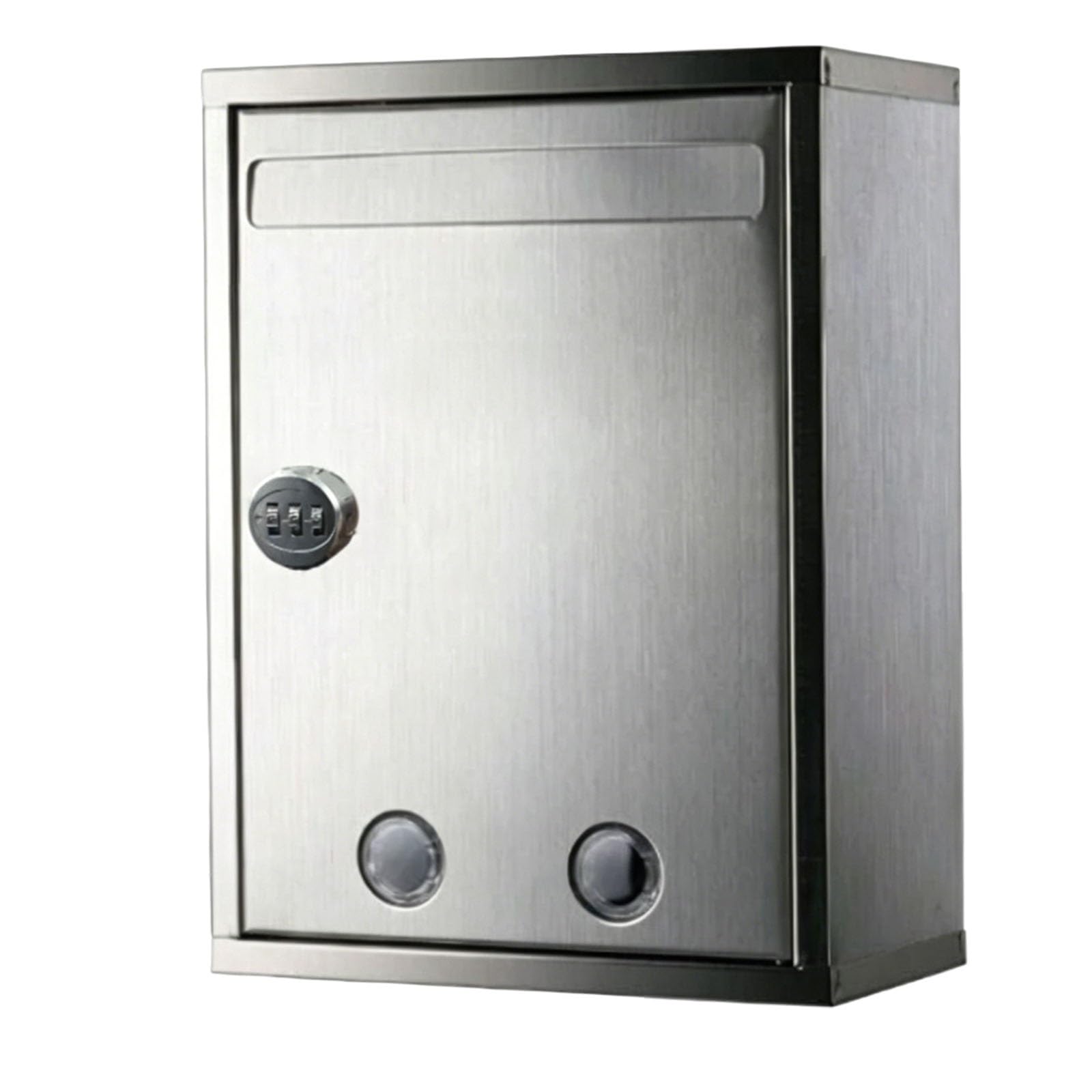 Locking Suggestion Box, Stainless Steel Ballot Box for Voting, Drilled Mailbox Delivery with Combination Lock for Fundraising, Voting, Elections, and Mail Delivery(M)