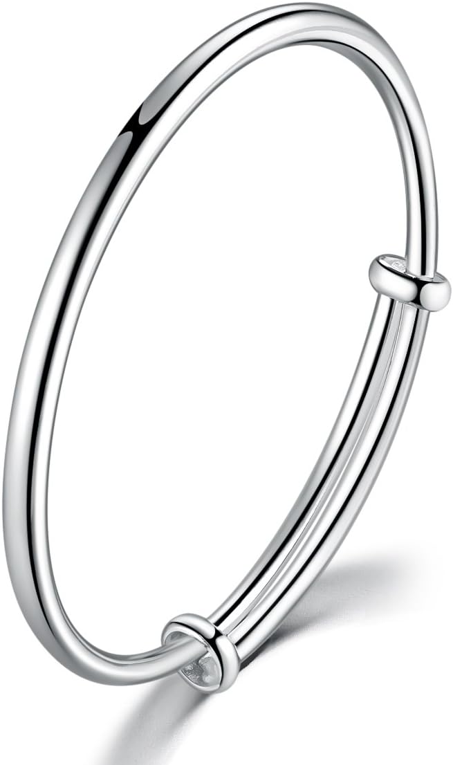 Bracelet 999 Fine Jewellery Sterling Silver Bangles Size Adjustable Lady Women Jewelry with Gift Box