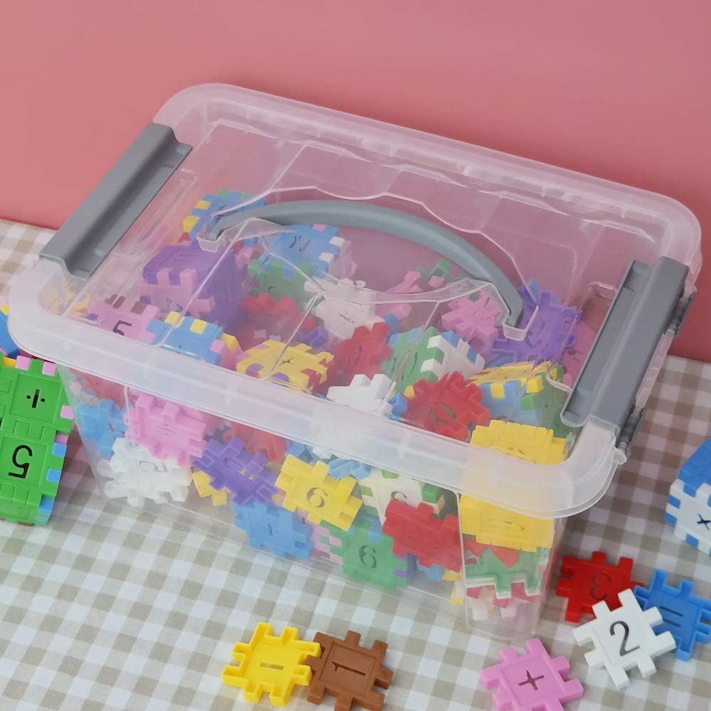 6 L Boîtes de Rangement en Plastique Transparent avec Couvercle, Lot de 6