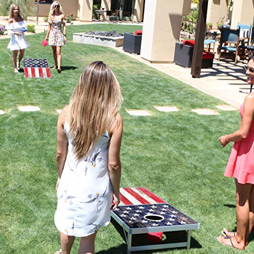 Image of GoSports 4 x 2 ft Ultra Portable Cornhole Board Set - Choose LED Lights or Standard - Regulation Size Corn Hole Games for Adults, Perfect for Tailgating and Camping - Includes 8 Bean Bags & Rules