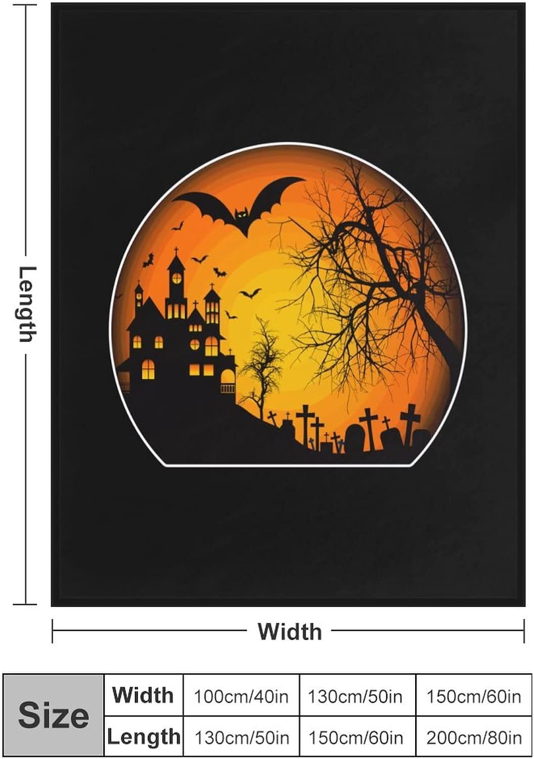 トワイライトバットハロウィン フランネル毛布 軽量柔らかいあたたかい毛布ベッドソファ用