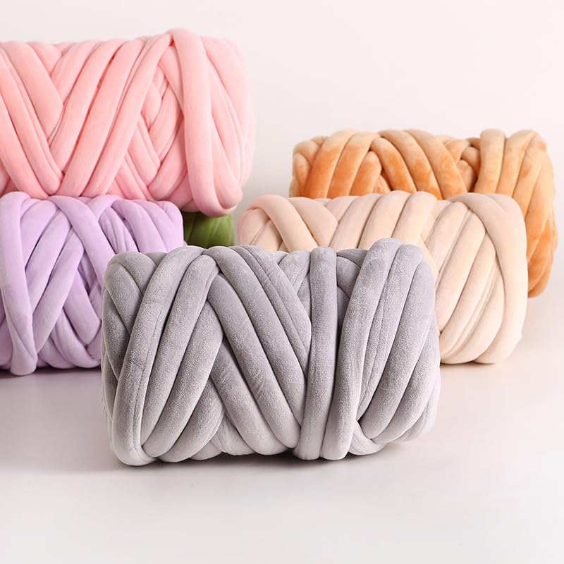 Chunky Chenille Yarn, Przędza dziewiarska poliestrowo-bawełniana z bawełnianym rdzeniem, wielokolorowa, 1 kg(13)