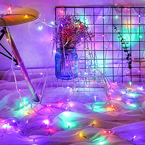 Image of LED String Light 12 Meter with 40 Multicolor LED Bulbs | Copper Wire Fairy Lights for Diwali Decoration, Room Decor, Balcony Decoration, Indoor Outdoor Home Decorative Lighting