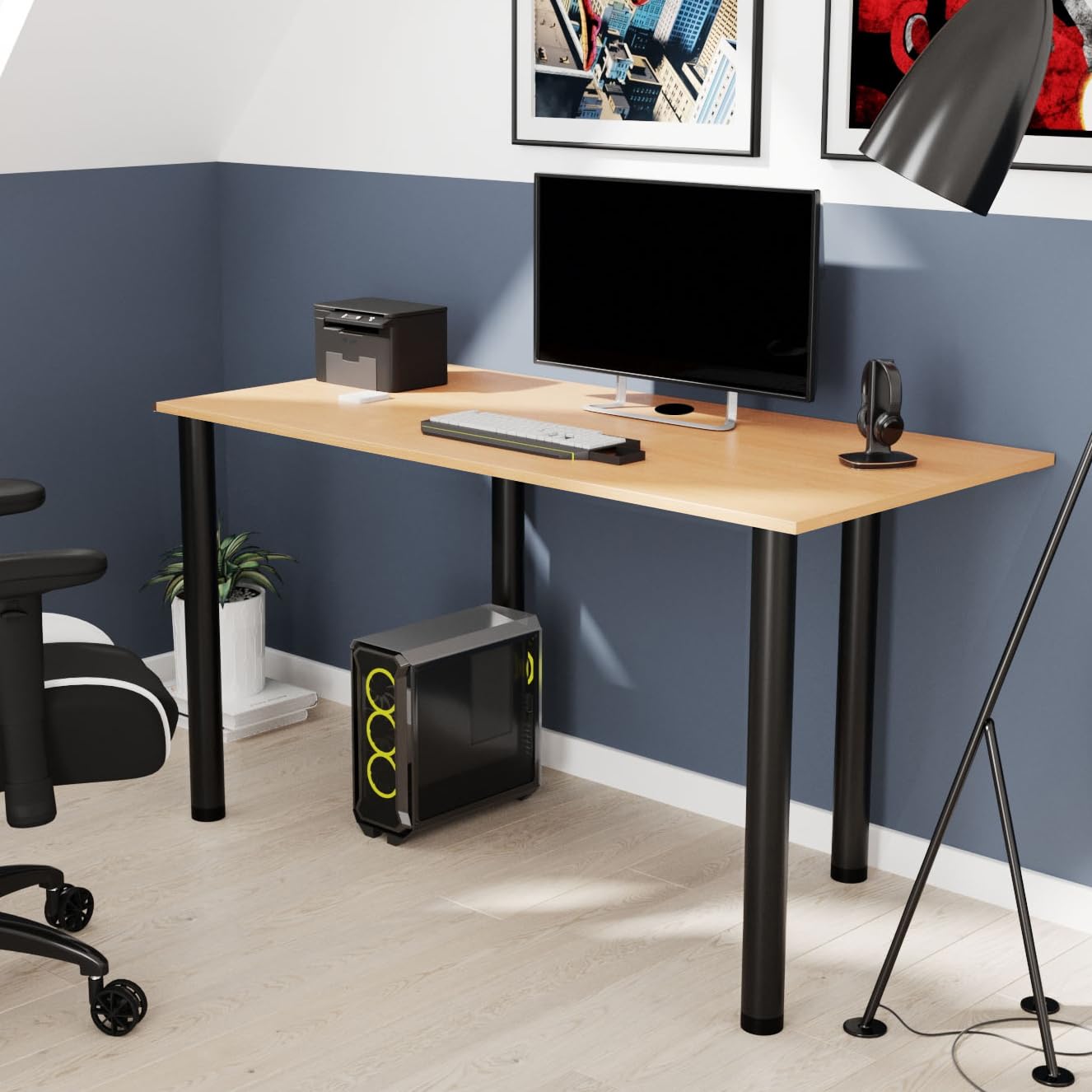 AKKE Scrivania Gaming Desk Tavolo Per Computer Postazione Gaming Scrivania Per PC Gaming Table 100 x 60 cm