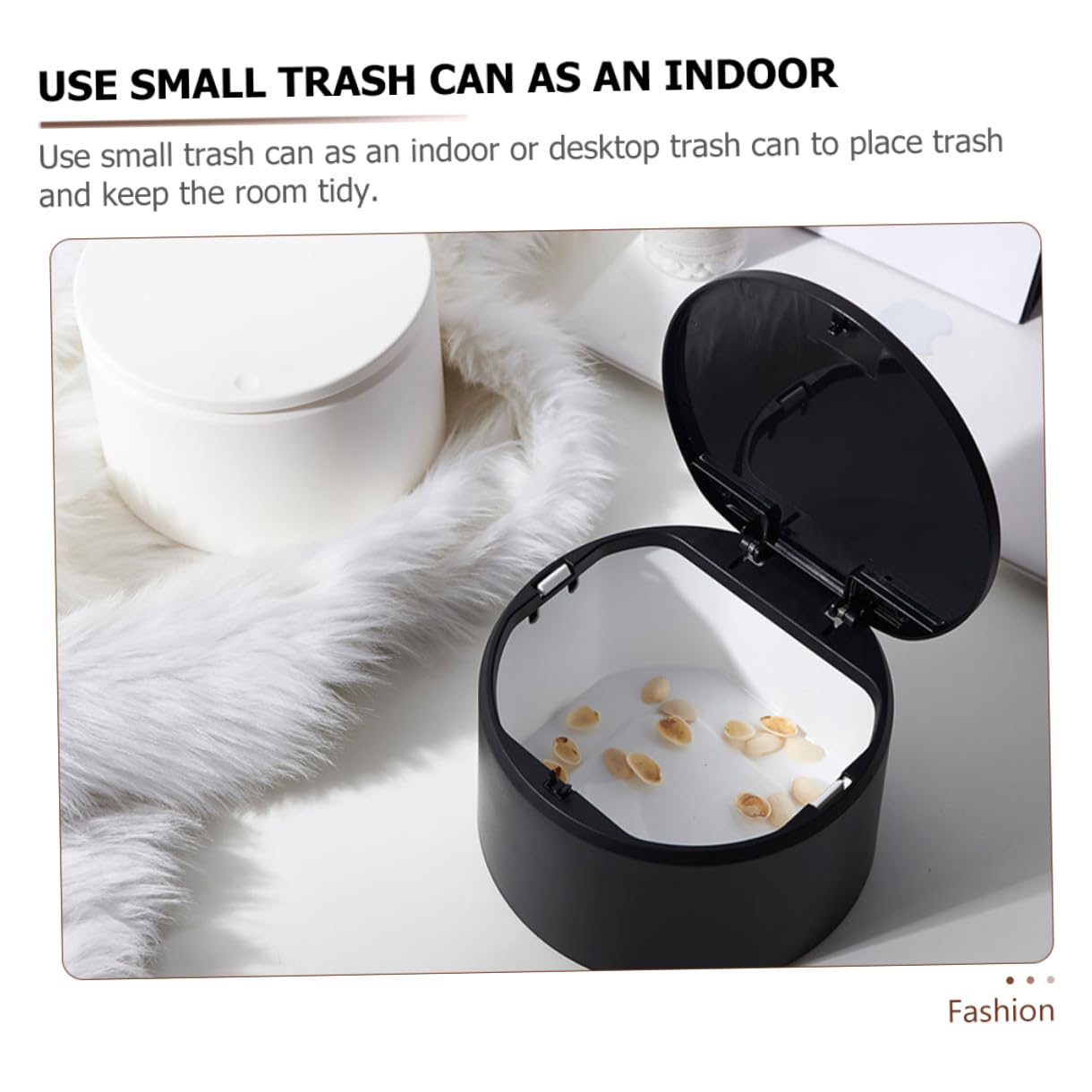 2pcs Mini Pressing Garbage Can Set, Small Countertop Trash Bin with Pop-up Lid, Compact Desktop Wastebasket for Office and Home Use