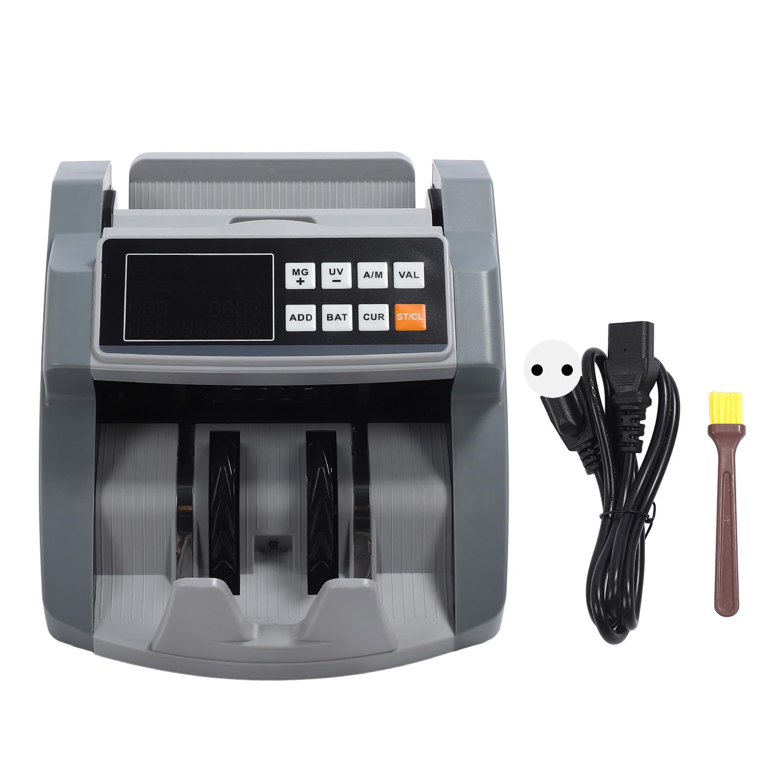 Contasoldi con Conteggio del Valore, Rilevamento Contraffazione MG/UG/IR Contatore di Banconote, Display LCD Dollaro Euro CHN Modalità Aggiunta e Batch Contatore di Cassa (Spina