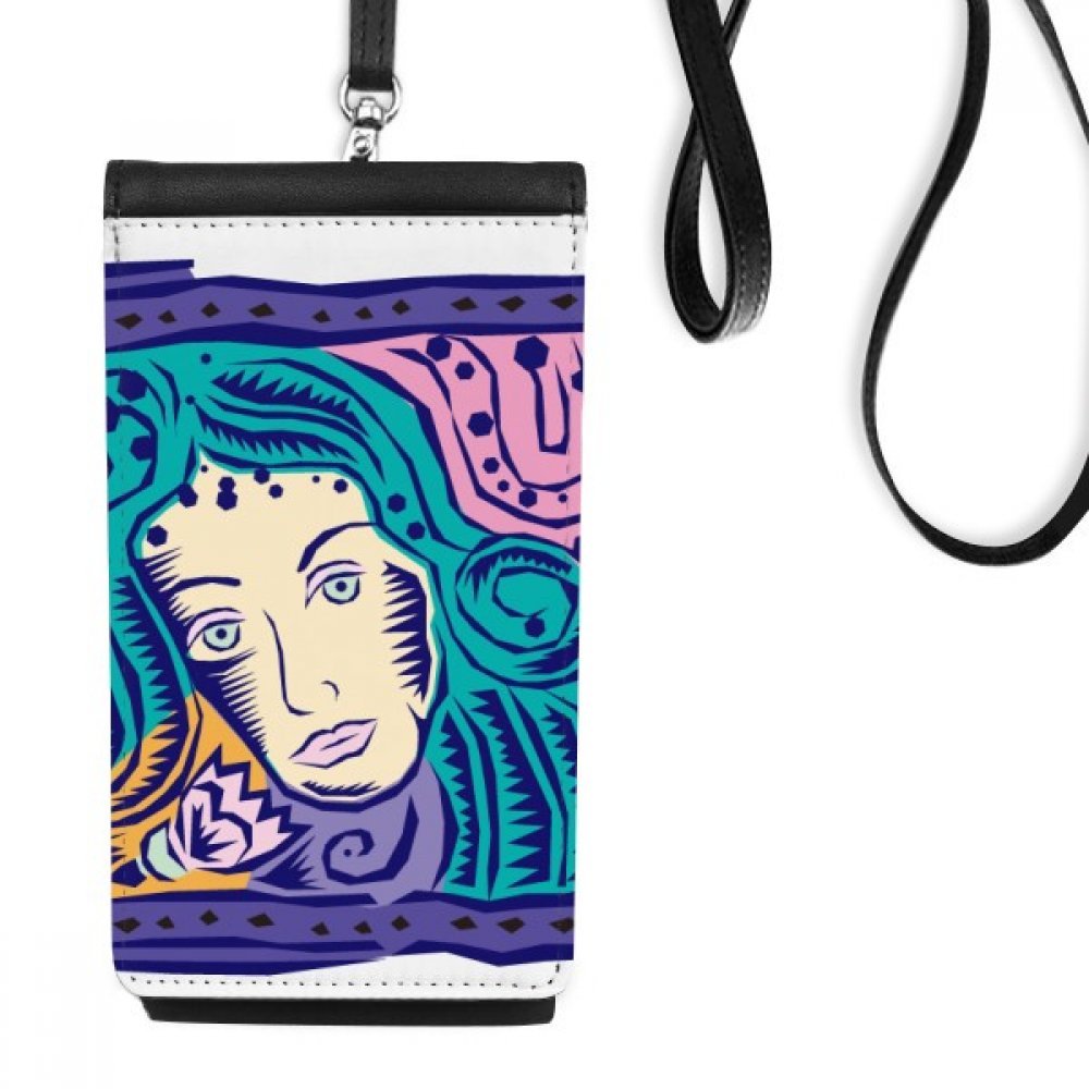 Cadeau sac téléphone Vierge et culture mexicaine peint main