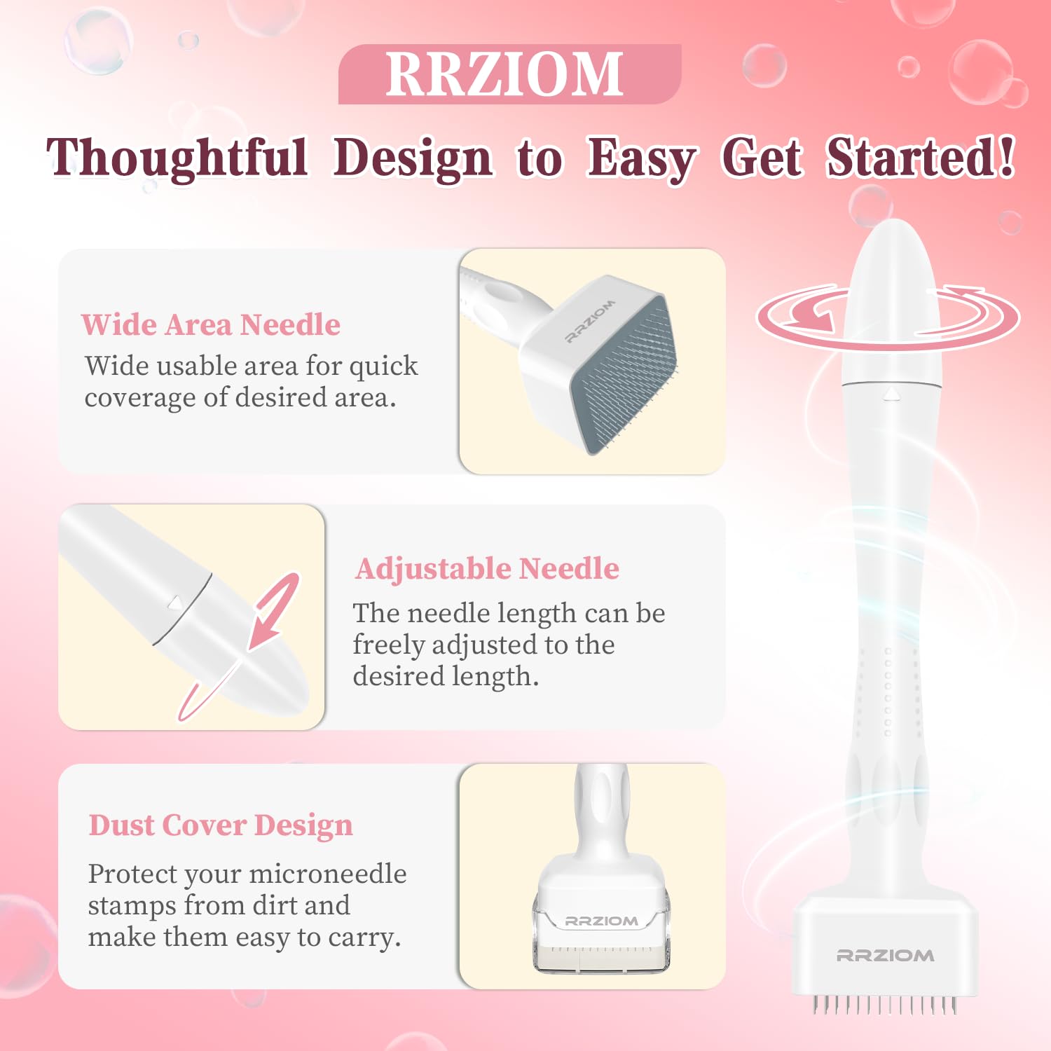 Derma Stamp, RRZIOM Microneedling Derma Stamp for Hair Scalp Beard Growth Face Care - Image 4