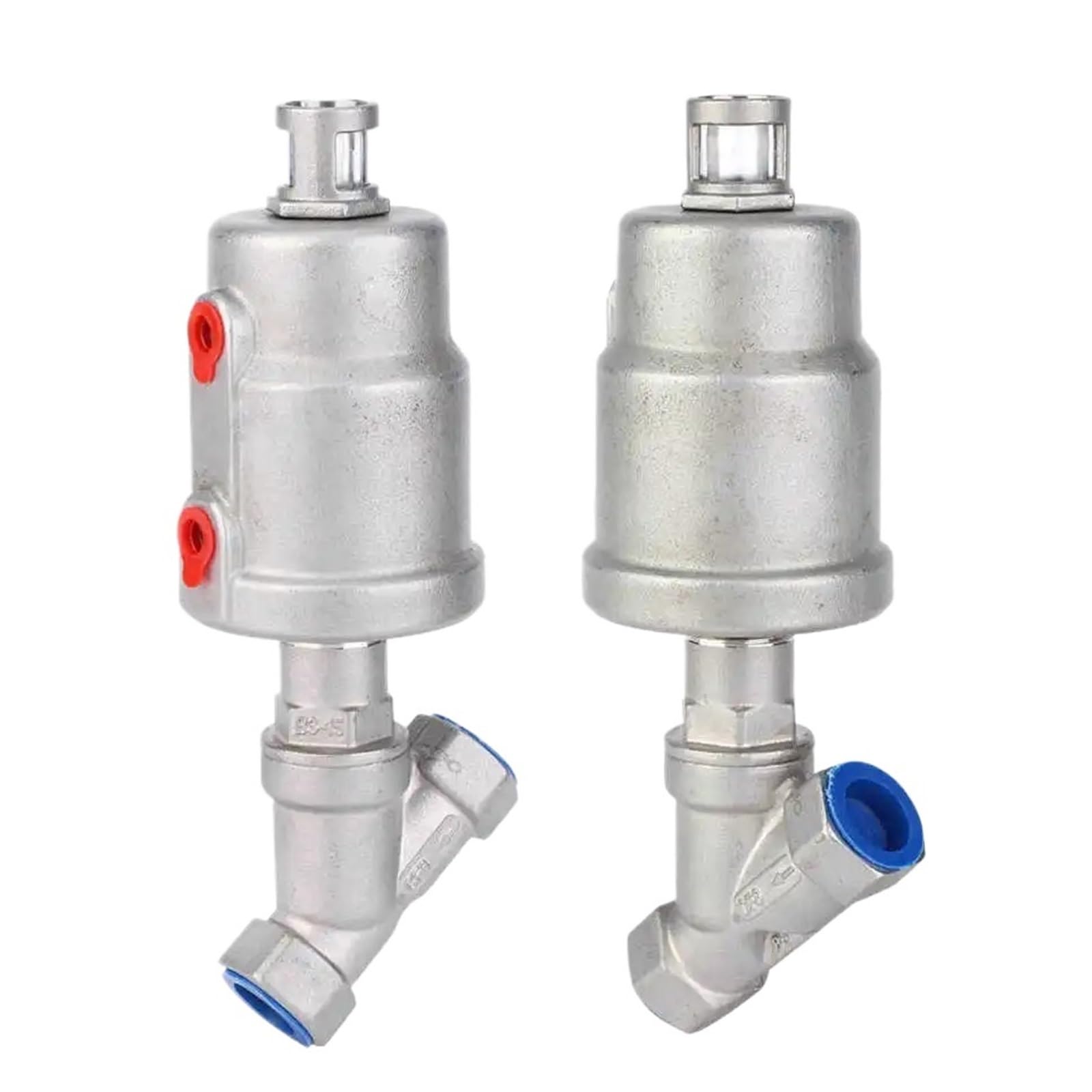 Valvola pneumatica ad angolo del sedile Valvola a sfera attuatore Valvola angolare azionata in acciaio inossidabile Filettatura femmina Valvola pneumatica a vapore Valvola solenoide Collettori(DN20)