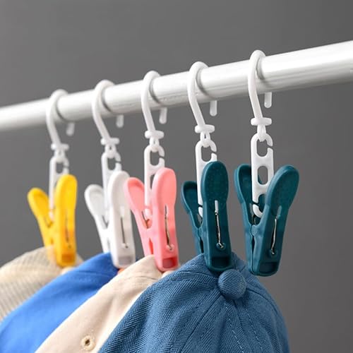 Miniatura 2 de Alipis 30 ganchos de ropa con clip de plástico para ropa, clips para colgar botas, ganchos giratorios para colgar en el armario, abrazaderas,