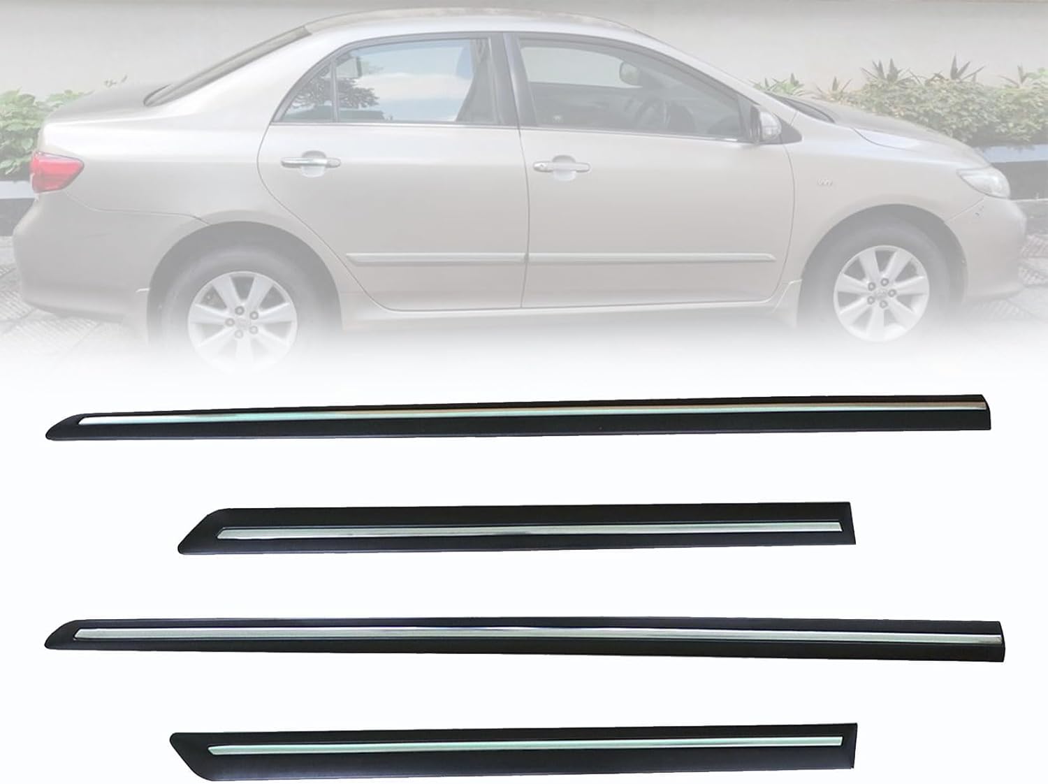 Door Moulding Door Side Strips Body Moulding Compatible with Toyota Corolla altis 2009-2021
