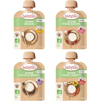 Baby Bio Organic Baby Oatmeal, Set of 4 Types (3.0 oz (85 g) x 4)