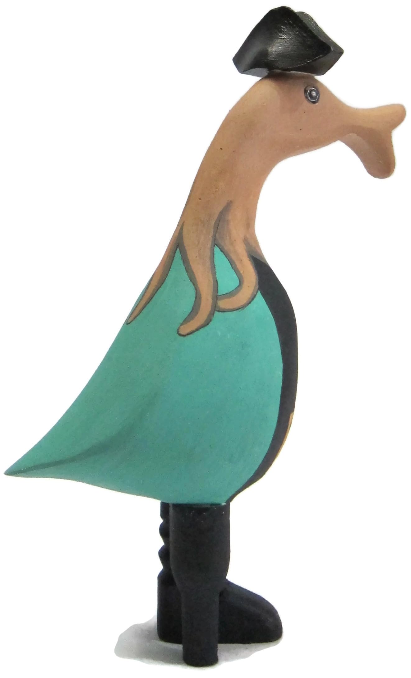 Brave Wings Hand Carved Wooden Bamboo Duck ~ Pirate Duck with Tentacle Hair 23cm High ~ Ornament Sculpture Figurine Statue Unique Table Decoration Home Decor ~ 1308 - Image 2