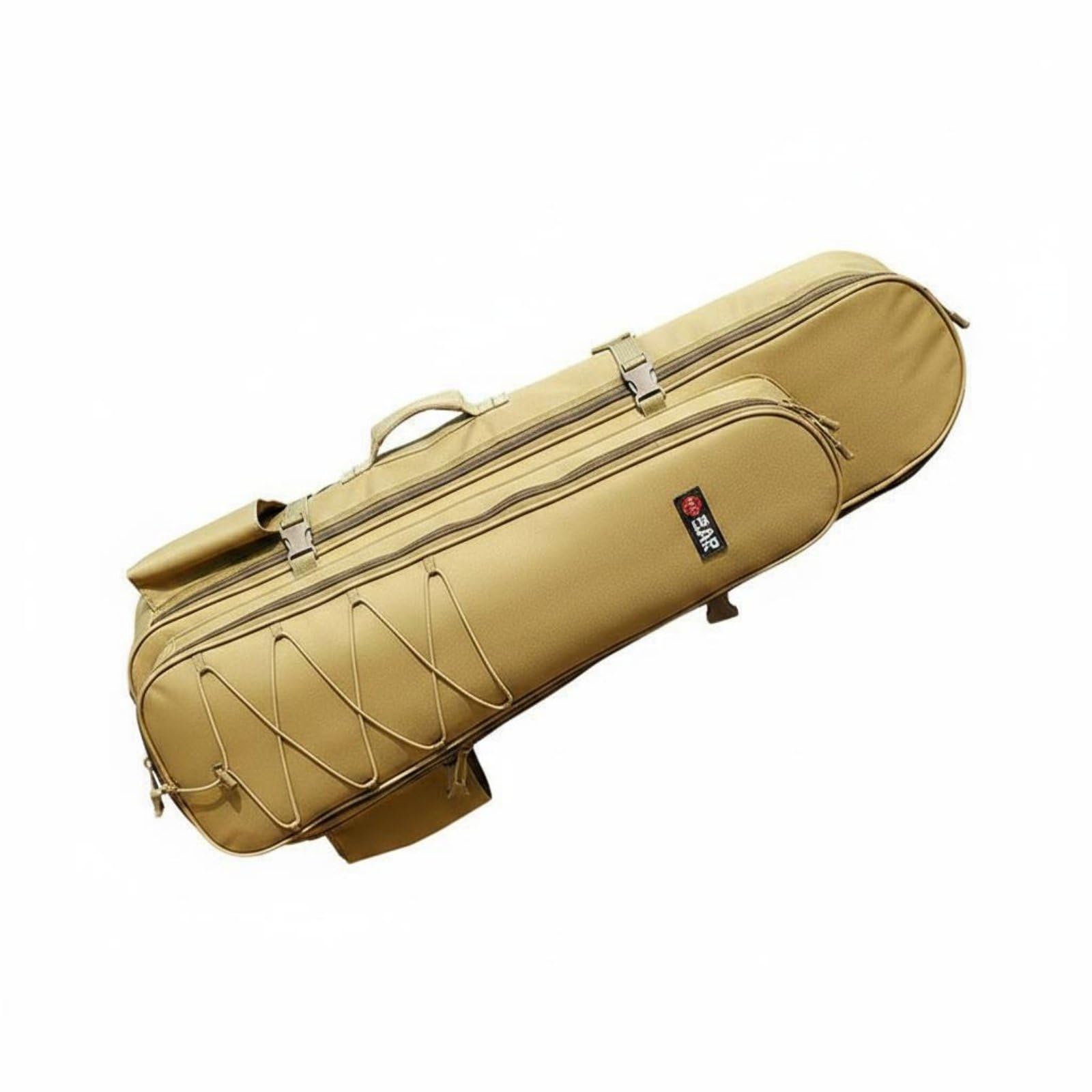 Gralara Zaino Porta Canne Tasca Esterna Custodia Canne Pesca Maniglia Rinforzata Zaino Attrezzi Pesca per Outdoor, Khaki, 1M