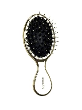 iBeautyTM Mini Hair Brush - Porcupine Bristles - Travel Brush (2050 gold)