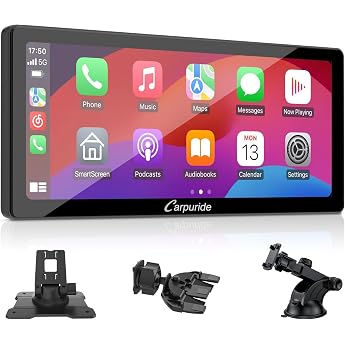 CARPURIDE W103 Pro CarPlay Display Android Car Bluetooth Transmission | 10.3 inch 1080P touchscreen with rear camera, mirrorl