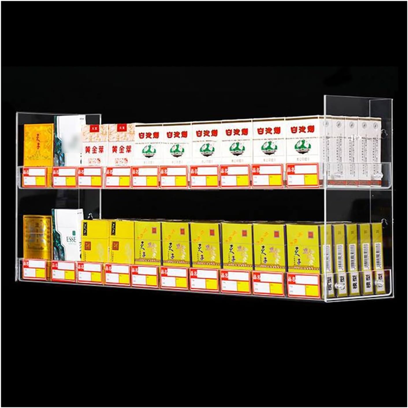 Acrylic Cigarette Display Rack, Clear Cigarette Display Case Organizer Holder, Market Retail Store Supermarket Cabinet, Cigarettes Storage Organizer Holder(24.21x5.12x9.84in/61.5x13x25CM)