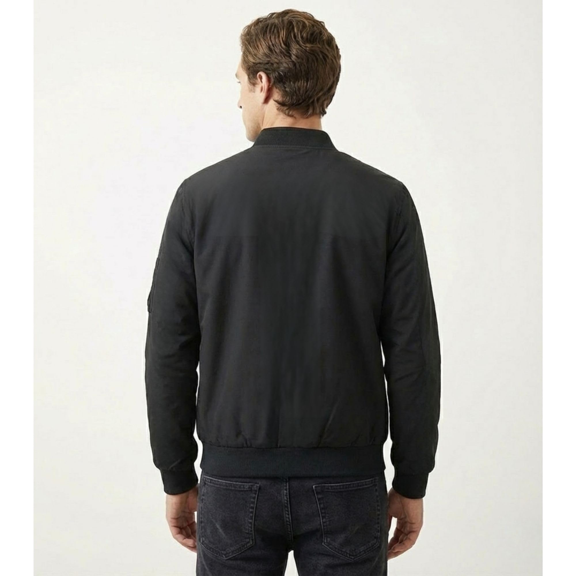 MIA FASHION Mens Jacket Full Sleeve Winter Wear | Lightweight Zipper Jacket | Casual Jacket | Regular Fit Bomber Jacket (Black-L) 1