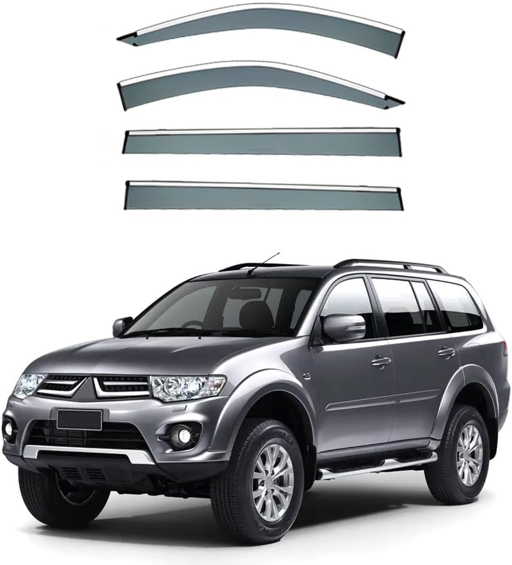 Panxuc Normal Car Wind Deflectors For Mitsubishi Shogun Sport 2009-2015, Side Window Wind Rain Deflector Window Visor Sun Rain Guard Smoke Guards