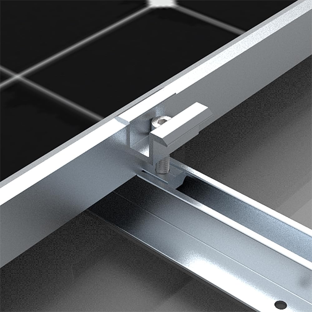 Solarmodul Halterung Trapezblech Solar Panel Mounting Brackets Kit Photovoltaic Trapezoidal Sheet Dachhalterungen Rail for 2 Solar Panels W70*H22*L380mm