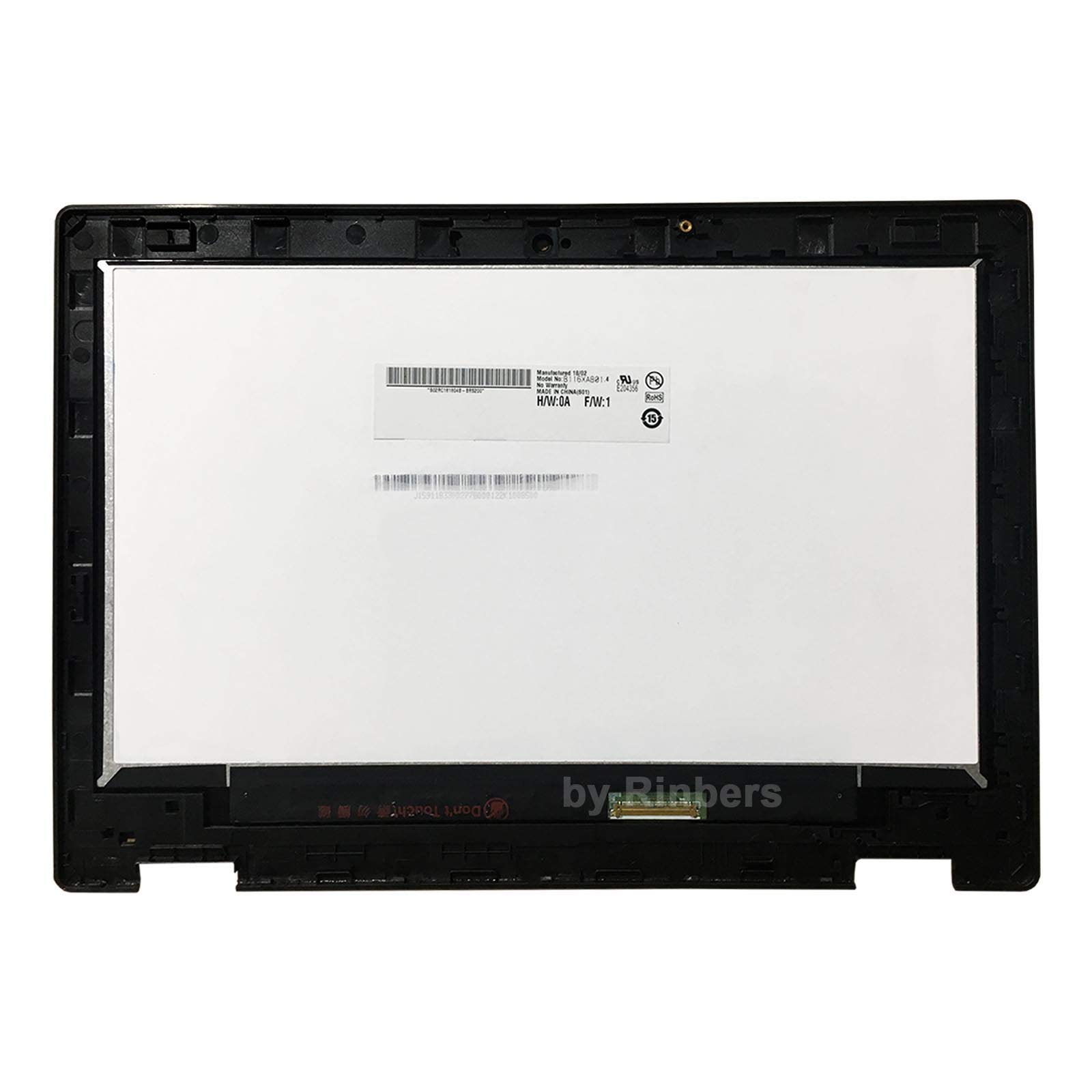 Partsatoz 11,6 Zoll HD 1366 x 768 IPS LED LCD Display Touchscreen Digitizer Montage mit Rahmenblende Ersatz für Acer Chromebook 11 Spin 511 R752T R752TN Serie 6M.H92N7.001 (kein EMR)
