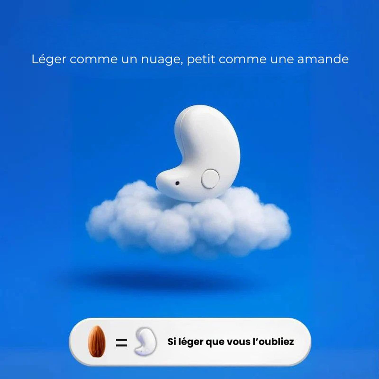 Mini écouteurs Invisibles Bluetooth sans Fil, Mini ecouteur Sommeil, Aucune Pression sur l'oreille, Ipx6 étanche, Conçu pour Les Moments de Calme (Black)