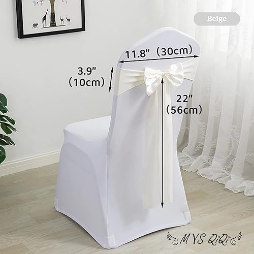 Miniatura 2 de Paquete de 50 bandas de elastano para silla, bandas de satén para silla, lazos para bodas, eventos, banquetes, hoteles, hogar, decoración de fundas