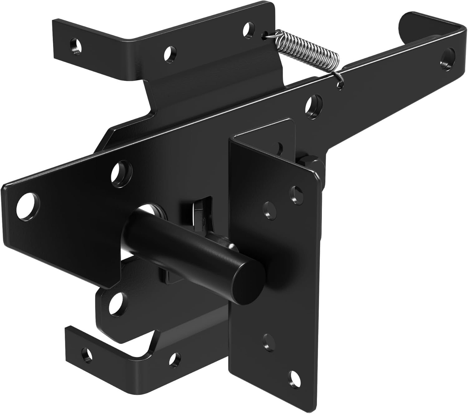 Self-Locking Gate Latch Heavy Duty: 304 Stainless Steel Automatic Gravity Lever - Post Mount Gate Lock for Wood/PVC/Vinyl Fence - Door Latch Hardware for Secure Pool/Outdoor Yard/Garden Gates 2 Pack