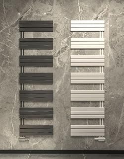 MC Heat Badheizkörper 600 x 1150 mm - Handtuchwärmer Weiß - Mit versetztem Mittelanschluss - Eleganter Paneelheizkörper - Beidseitig montierbar