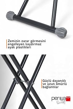 Perilla Hely Ütü Masası, 70x90 cm, Antrasit, Kademeli Yükseklik Ayarı