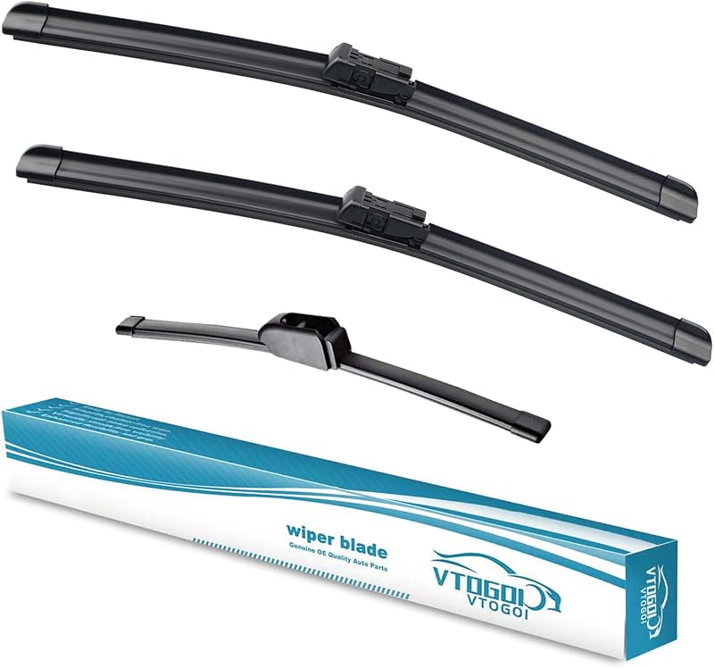 Palhetas do limpador de para-brisa VTOGOI para Jaguar F-Pace e Maserati Levante – Kit com 3