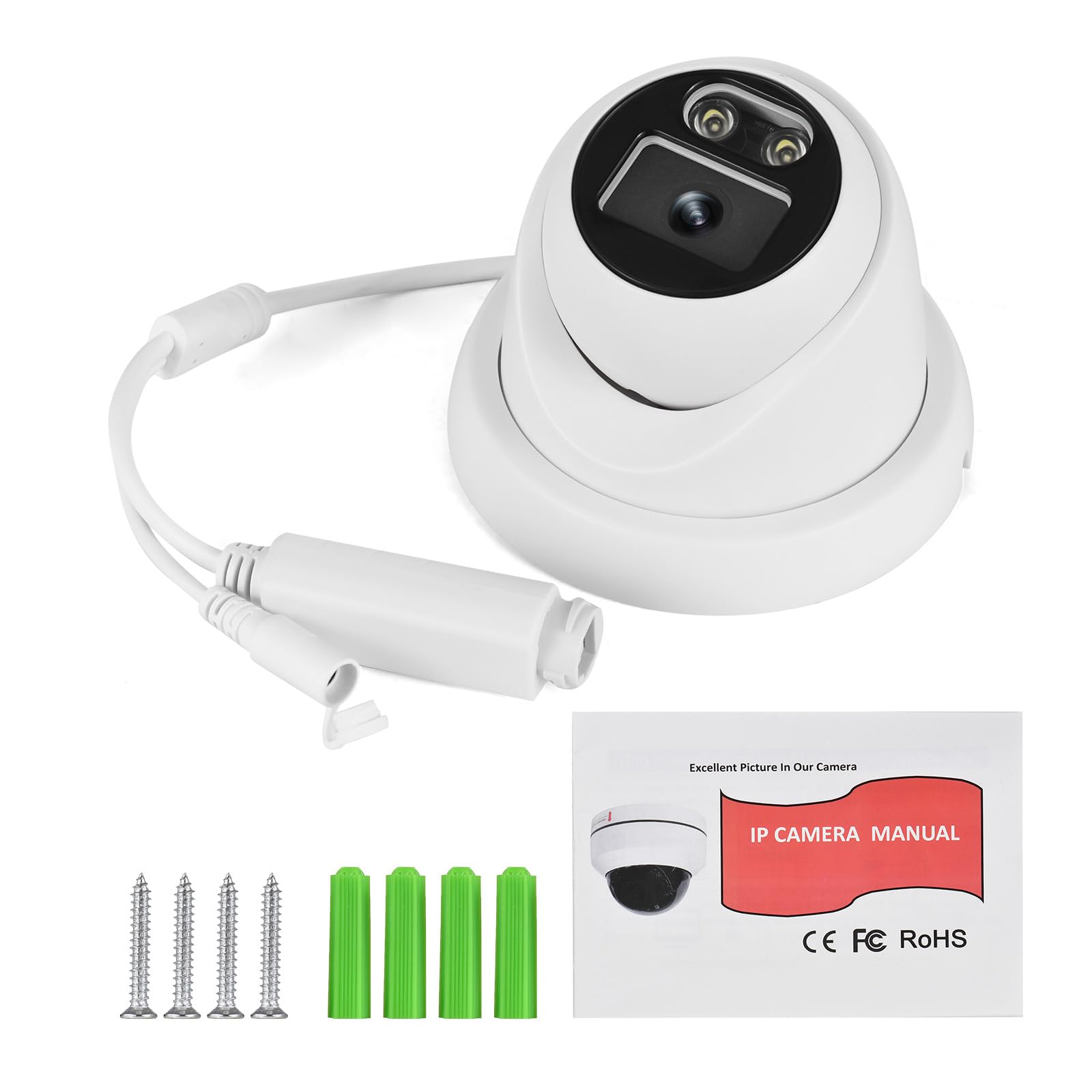 Andoer 8 MP POE IP-Kamera Sicherheitskamera Monitor Infrarot-Nachtsichtkamera 2,8 mm Weitwinkelobjektiv Überwachungskamera für den Innen- und Außenbereich