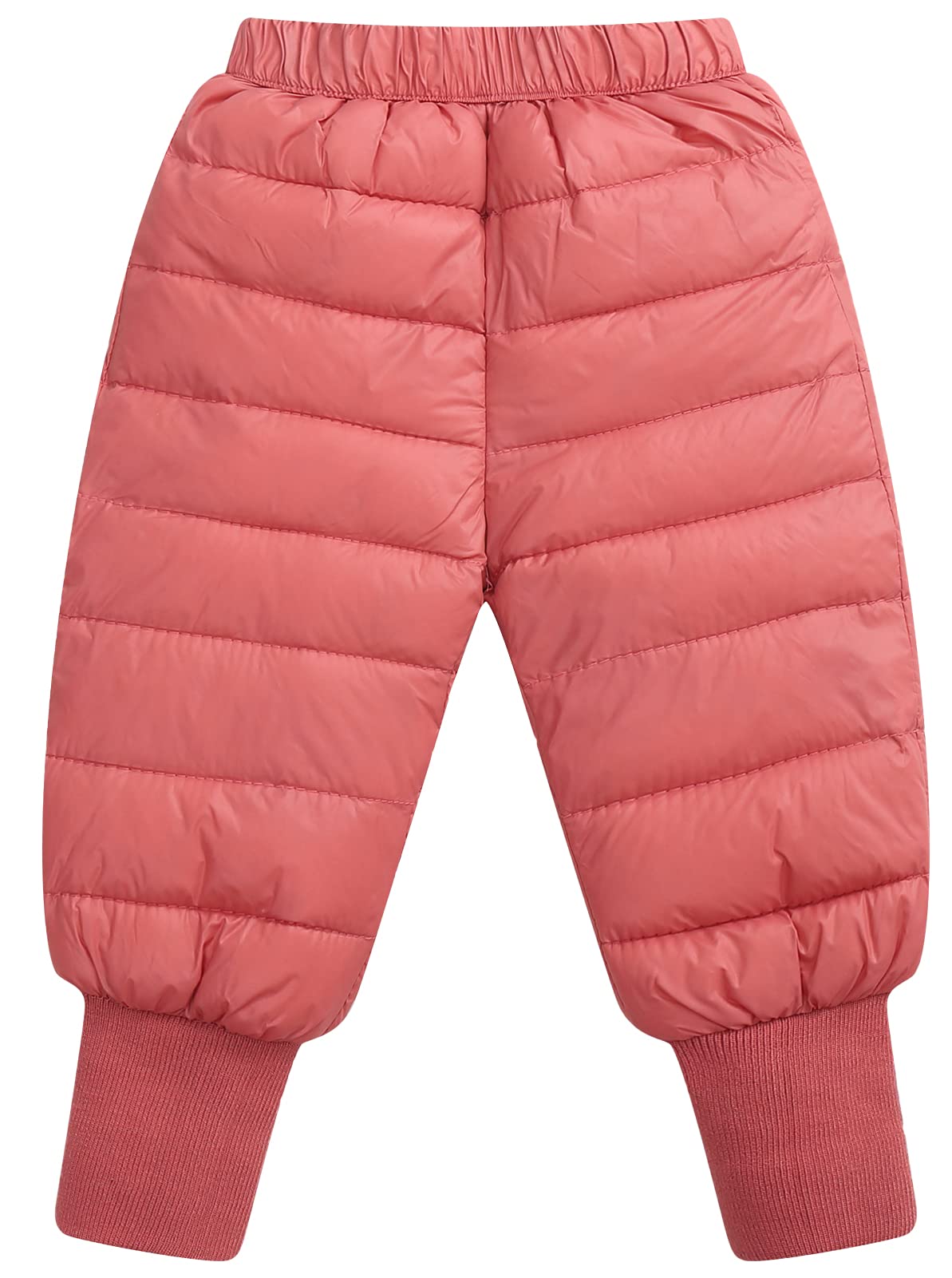 Baby Down Trousers Elastic Snow Pants Padding Lightweight Winter Pants Soft Active Trousers Casual Outdoor Red 3-4Y