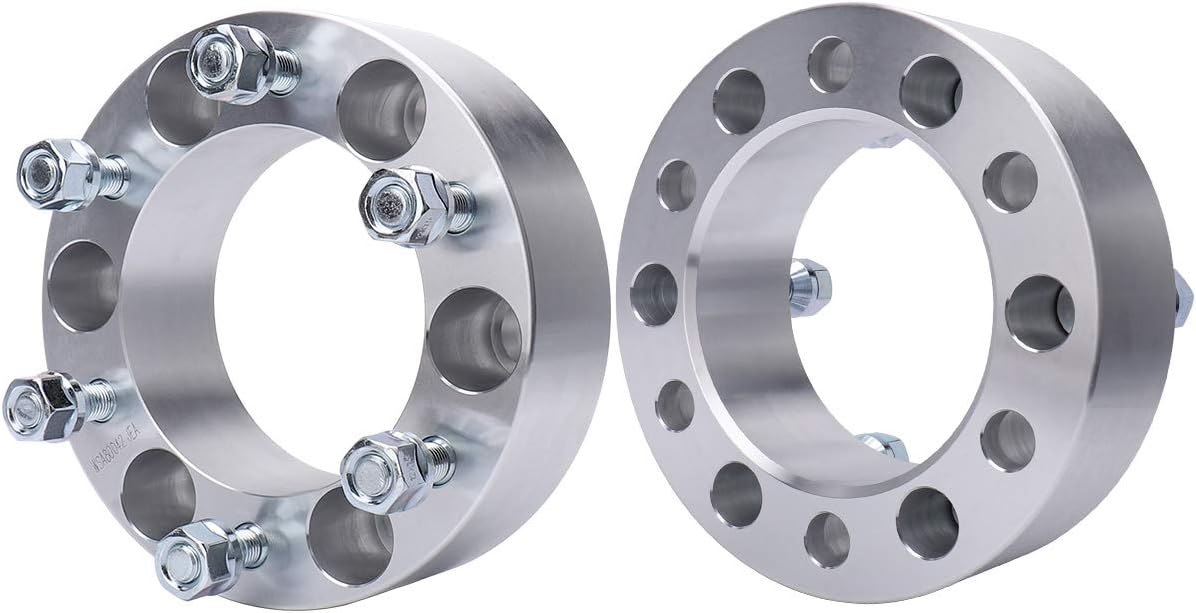 MAYASAF Wheel Spacers [2" THICK, 2 PACK, 6 Lugs] for Toyota Tacoma/Tundra/4Runner/Sequoia, for Ford Courier Pickup, for Mazda 2600 Pickup, for Chevy GMC Dodge, 6X5.5/108mm Bore