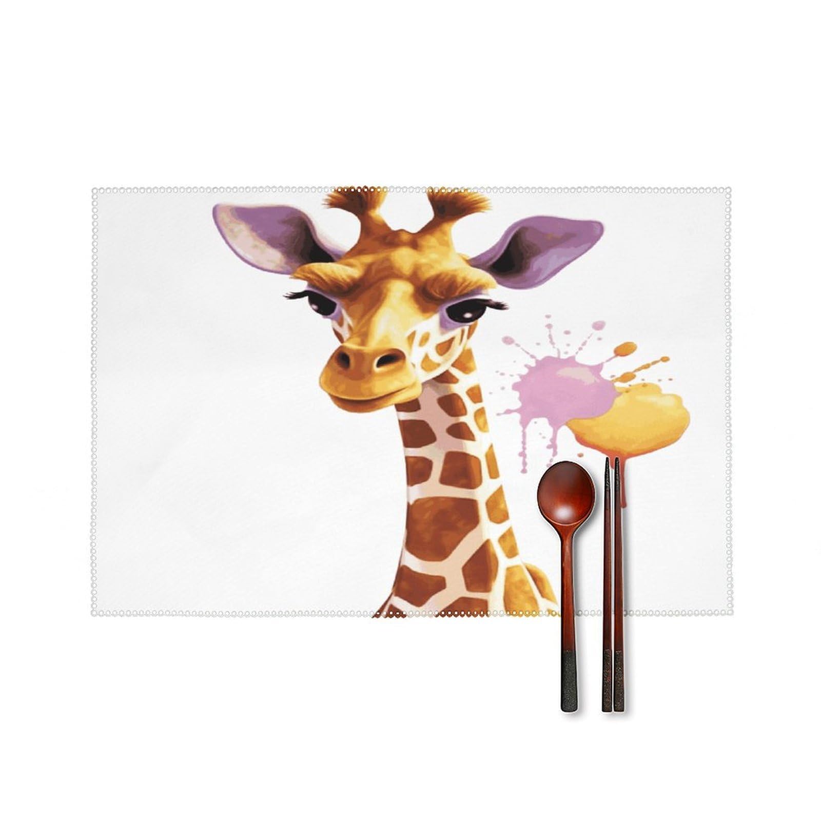 Fekiloot Style Giraffe1 Placemats Set Of 6,Table Mat