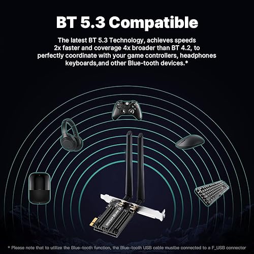 Miniatura 5 de AX200 WiFi 6 PCIe Card BT5.2 Dual Band AX3000 802.11ax Adaptador de red inalámbrico de escritorio Soporte Windows 1110 para enrutador WiFi 6
