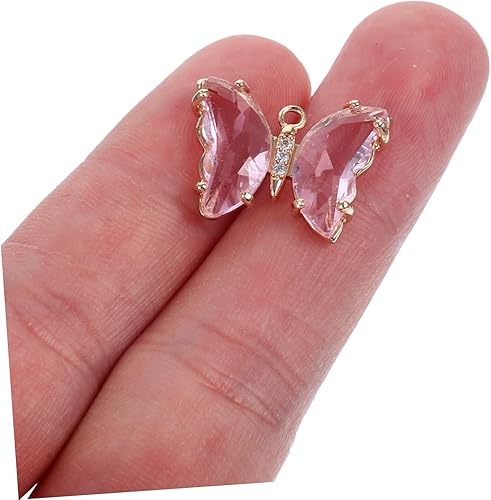 Miniatura 6 de EXCEART 10 piezas de cuentas colgantes para pulseras de joyería, caja de mariposas, aretes de piedras preciosas, collares, colgantes de teléfono,