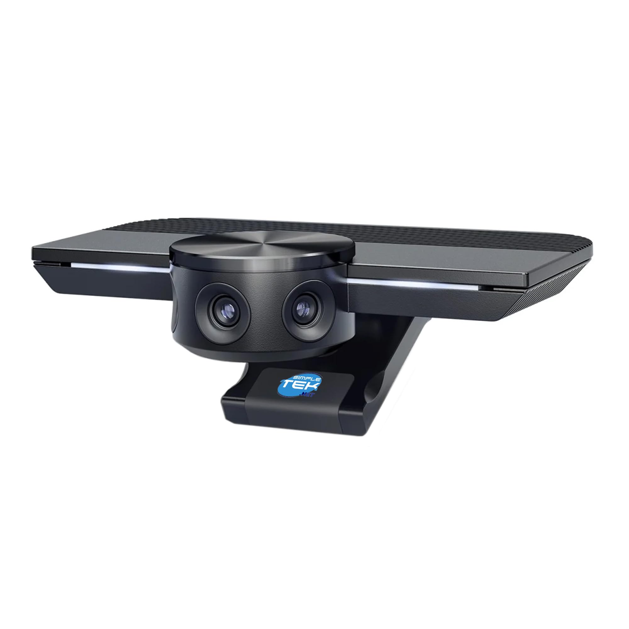 SIMPLETEK - Webcam panorámica profesional 4K - Campo de visión de 180° - 3 cámaras con puntada en tiempo real - USB-C Plug-and-Play