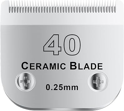 40# Detachable Pet Dog Grooming Clipper Ceramic Blade,Compatible with Andis Size 40 Cut Length 1/100"0.25mm,Compatible with andis/wahl/Oster Dog Clippers 1PCS